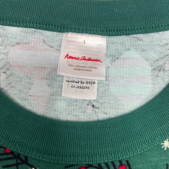Hanna Andersson Sz L Christmas Ornament Pajama Long Sleeve Top Organic Cotton - Picture 2 of 9